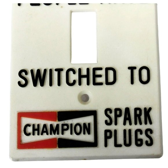 Vintage Champion Spark Plug Light Switch Plate Cover Service Garage Mechanic - Picture 5 of 6